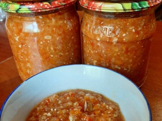 Кабачковая аджика. Фото кулинара Людмилы Чеглаковой
