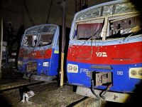 Понівечені тепловози у Полтавському депо після удару шахедами