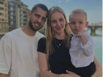 Крістіна Плішкова з чоловіком Давідом Ганцко та сином Адамом 