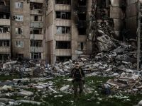 Жилой дом в Украине, разбомбленный россиянами 