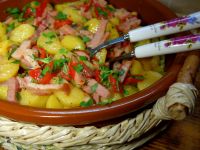 Картошка с копченой ветчиной