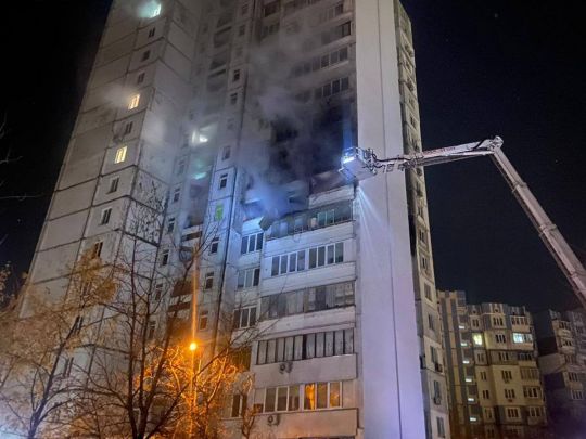 Масована атака на Київ 14 листопада&nbsp;— Фото: ДСНС