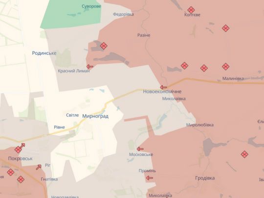 Лінія фронту. Фото DeepState
