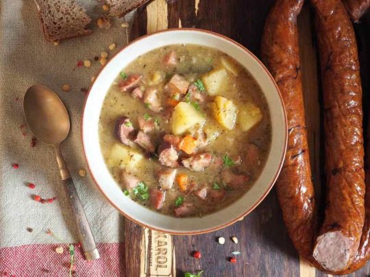 Гороховый суп с копченым мясом