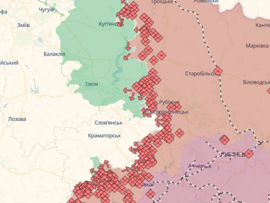 Мапа форонту в України. Фото DeepState