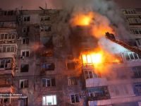 "Шахед" ударил по многоэтажке в Запорожье. Фото ОВА