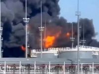 Российский НПЗ после удара украинских дронов