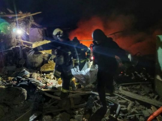 Зруйнований будинок. Фото ДСНС України 