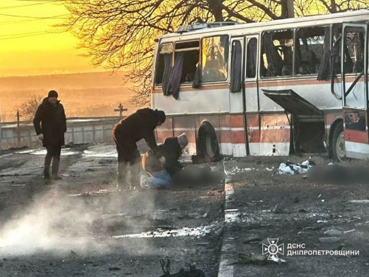 Российский дрон атаковал смену шахтеров. Фото ГСЧС