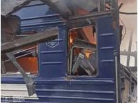 Російська ракета влетіла до пасажирського поїзда, фото ОВА