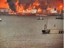 Пожежа у порту Приморськ. Фото із сайту https://expres.online/