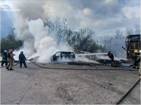 Дрони атакували заправки на харківщині, фото ДСНС