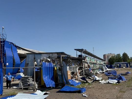 Росіяни вдарили ракетою по Прилуками&nbsp;— Фото: Нацполіція України