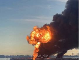 БПЛА поразили нефтяной терминал в Санкт-Петербурге, фото соцсети