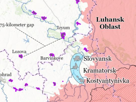 Россия стремится прорвать пояс городов-крепостей на Донбассе - Фото: ISW