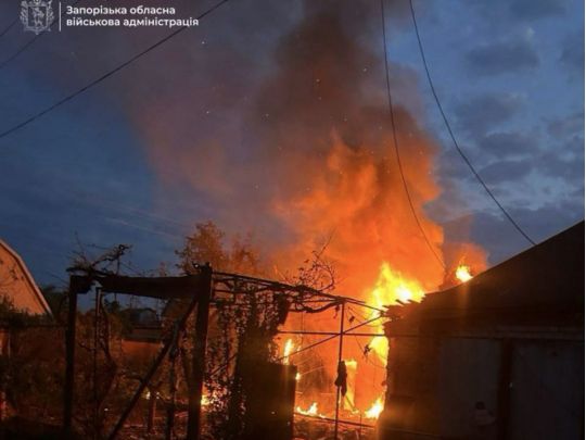 На Запоріжжі пожежа після атаки дрона, фото ОВА