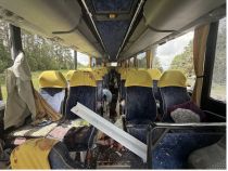Автобус с белорусскими детьми был обстрелян в Брянской области рф, фото из открытых источников