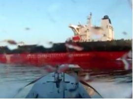 Морський дрон СБУ вразив російський танкер Blue у Чорному морі&nbsp;— Фото: скріншот відео