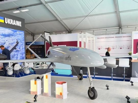 Український дрон Лютий уперше представили на Farnborough Airshow&nbsp;— Фото: Оборонка