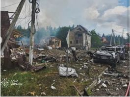 Виставка БпЛА у Бучанському районі після прильоту російської ракети