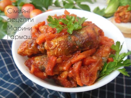 Рулетики із салаки з овочами