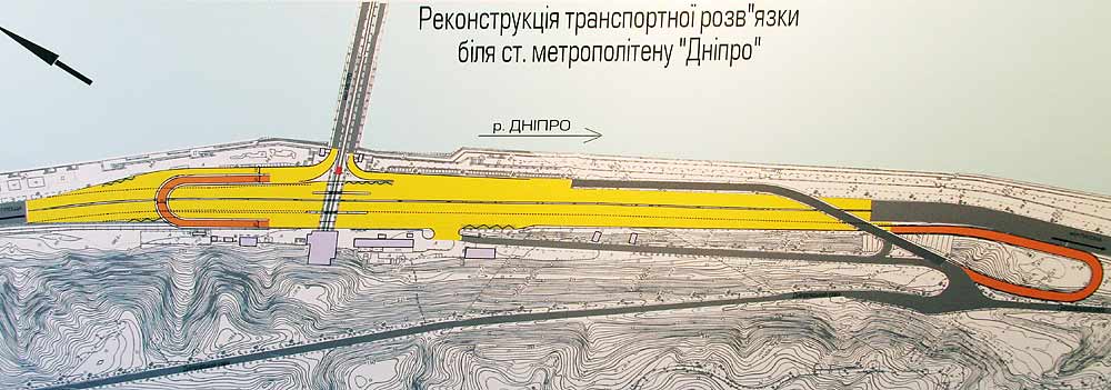 схема развязки у станции метро "Днепр"