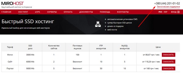  Контакты технической поддержки должны быть на самом видном месте, чтобы можно было быстро связаться со специалистами хостинг-провайдера