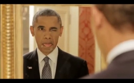 Барак Обама покривлялся перед зеркалом в рекламном ролике