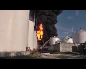 Масштабный пожар и взрыв на нефтебазе под Киевом